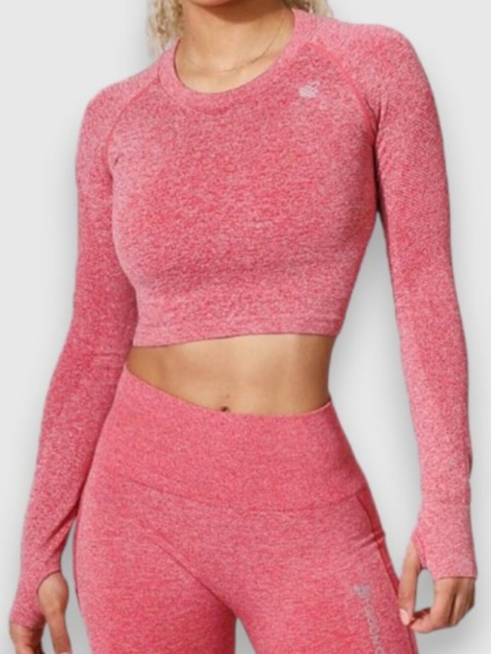 Jed North athletic long sleeve crop top coral women's size M/L